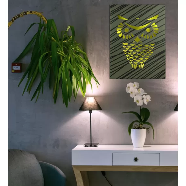 CoTa Global Owl Buddha Tree of Life Day of the Dead Light Up LED Wall Art  Color Changing LED Light Up Picture Art for Wall Hang  Home Decor Wall Art for Bedroom and Living Room  16x12 InchOwl