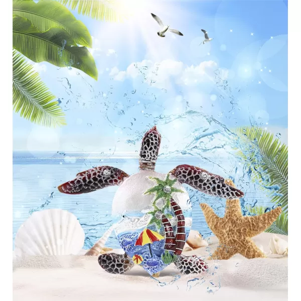 CoTa Global Sea Turtle Refrigerator Blue Sand Magnets Set of 4  Assorted Resin Beach Design Fun ampamp Cute Animal Rhinestone Magnet For Kitchen Fridge Locker Home Decor ampamp Office Decor Novelty  4 Pack