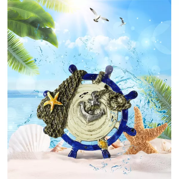 CoTa Global Ship Wheel Refrigerator Nautical Ocean Magnets Set of 2  Assorted Resin Beach Design Fun and Cute Ocean Magnets for Kitchen Fridge Locker Home Decor and Office Decor Novelty  2 Pack