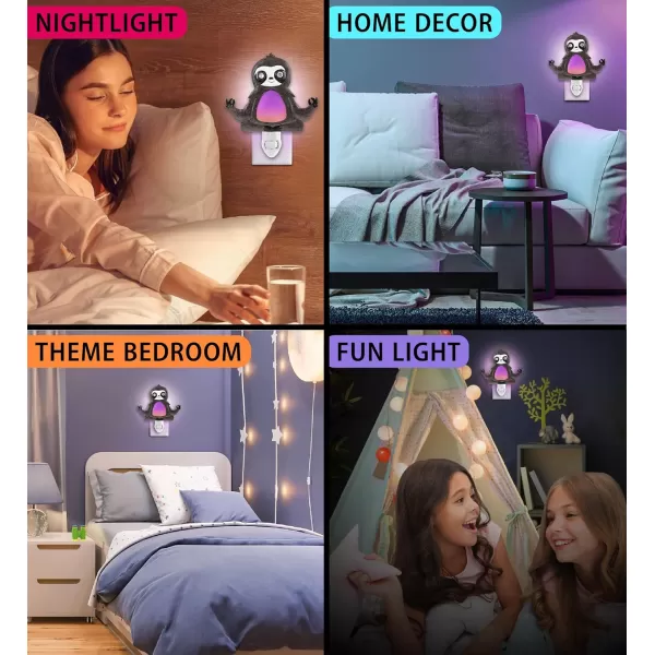 CoTa Global Sloth Night Light  Home Decor Wall Plug in Night Light with Switch Hand Made Metal ampamp Glass Nightlight for Bathroom Nursery Hallway Kitchen ampamp Bedroom  65 Inches