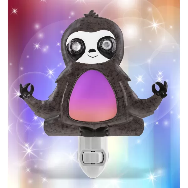CoTa Global Sloth Night Light  Home Decor Wall Plug in Night Light with Switch Hand Made Metal ampamp Glass Nightlight for Bathroom Nursery Hallway Kitchen ampamp Bedroom  65 Inches