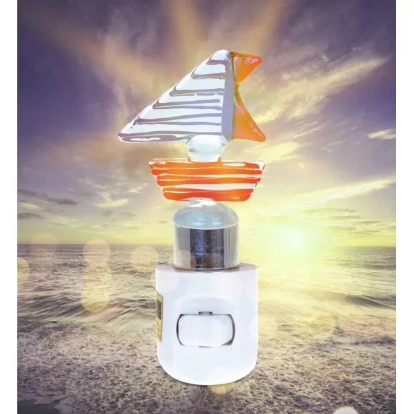 Puzzled Boat Handcraft Art Glass Decorative Night Light Home Dcor  Boats Theme  Unique and Elegant Gift