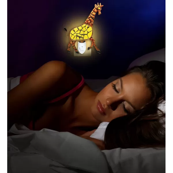 Puzzled Giraffe Handcraft Art Glass and Metal Decorative Night Light Home Dcor  Animals Collection  Elegant Unique Gift and Useful Souvenir  Item 9615