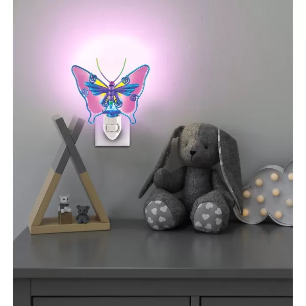 Puzzled Glass Art Night Light Plug in Decorative Socket Lamp Manual On ampamp Off Portable Light for Stairway Bedroom Bathroom Nursery Home Accessory ampamp Kitchen Decor  Butterfly