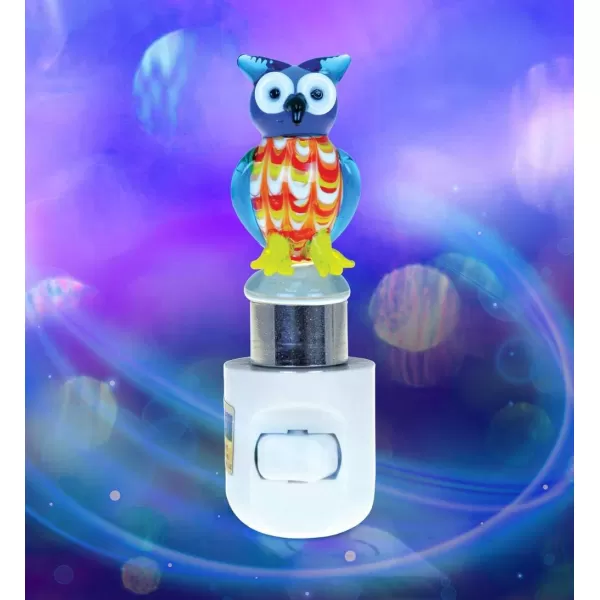 Puzzled Owl Handcraft Art Glass Decorative Night Light Home Dcor  Animal Theme  Unique and Elegant Gift