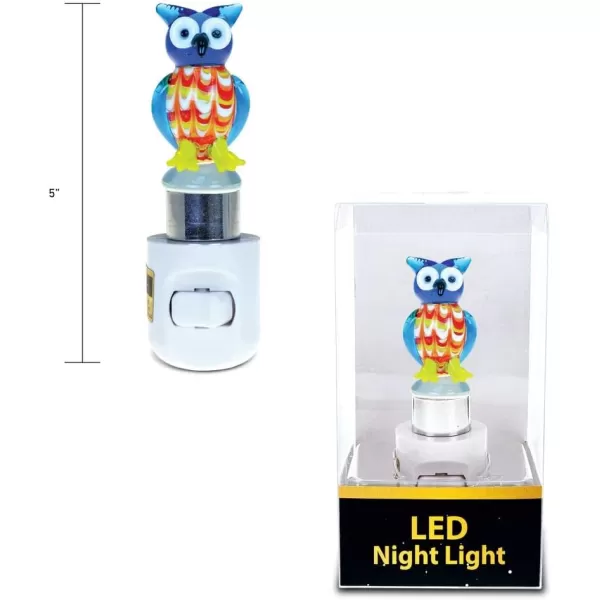 Puzzled Owl Handcraft Art Glass Decorative Night Light Home Dcor  Animal Theme  Unique and Elegant Gift