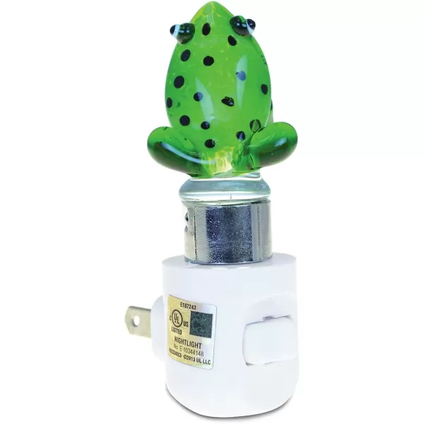 Puzzled Spotted Green Frog LED Night Light 2 Inch Plug In Energy Efficient Decorative Wall Lamp Manual On ampamp Off Portable Lights for Stairways Bedroom Kitchen Hallway Bathroom Animal Themed Home Decor