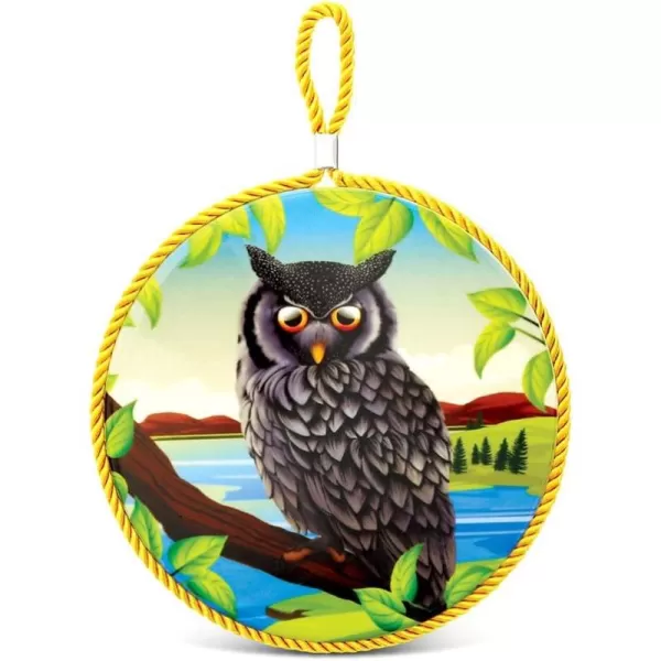 CoTa Global Ceramic Pot Holder 7quot Thick Intricate ampamp Meticulous Detailing Art Handcrafted Decorative Pan Coasters Hot Pad Heat Trivet Coastal Beach Themed Home ampamp Kitchen Accessory Owl