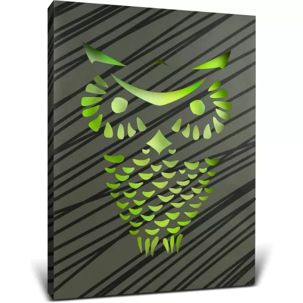 CoTa Global Owl Buddha Tree of Life Day of the Dead Light Up LED Wall Art  Color Changing LED Light Up Picture Art for Wall Hang  Home Decor Wall Art for Bedroom and Living Room  16x12 InchOwl
