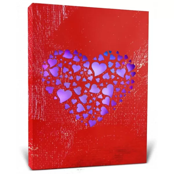 CoTa Global Owl Buddha Tree of Life Day of the Dead Light Up LED Wall Art  Color Changing LED Light Up Picture Art for Wall Hang  Home Decor Wall Art for Bedroom and Living Room  16x12 InchHearts