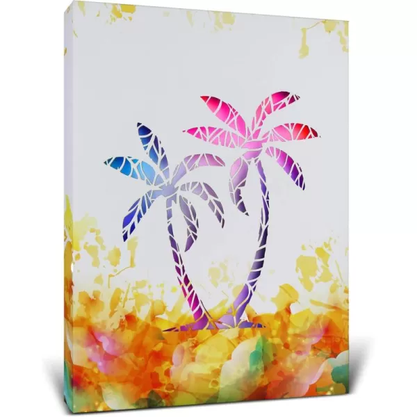CoTa Global Owl Buddha Tree of Life Day of the Dead Light Up LED Wall Art  Color Changing LED Light Up Picture Art for Wall Hang  Home Decor Wall Art for Bedroom and Living Room  16x12 InchPalm Tree
