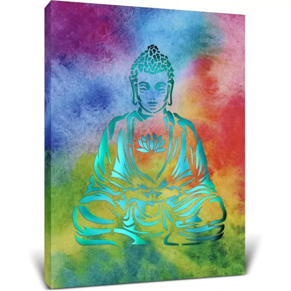 CoTa Global Owl Buddha Tree of Life Day of the Dead Light Up LED Wall Art  Color Changing LED Light Up Picture Art for Wall Hang  Home Decor Wall Art for Bedroom and Living Room  16x12 InchBuddha