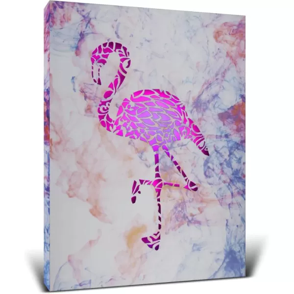 CoTa Global Owl Buddha Tree of Life Day of the Dead Light Up LED Wall Art  Color Changing LED Light Up Picture Art for Wall Hang  Home Decor Wall Art for Bedroom and Living Room  16x12 InchFlamingo