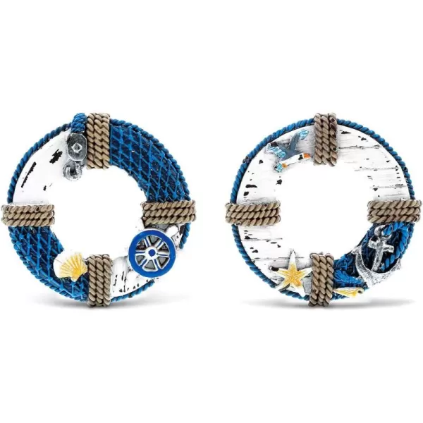 CoTa Global Ring Buoy  3D Designs  Nautical Blue Magnet 2pc Set  Item 7590