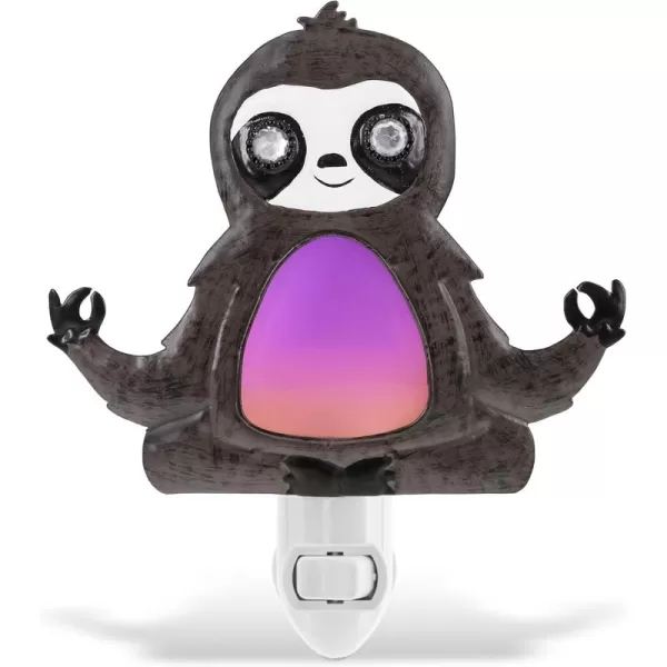 CoTa Global Sloth Night Light  Home Decor Wall Plug in Night Light with Switch Hand Made Metal ampamp Glass Nightlight for Bathroom Nursery Hallway Kitchen ampamp Bedroom  65 Inches