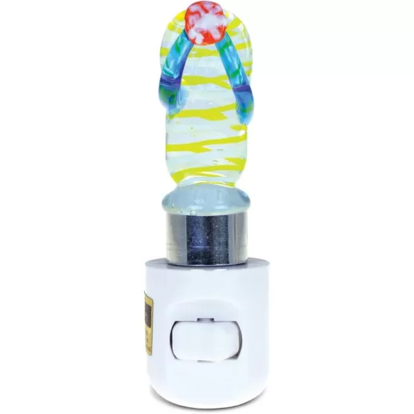 Puzzled Flip Flop LED Night Light 15 Inch Plug In Energy Efficient Decorative Slipper Socket Lamp Manual On ampamp Off Portable Lights for Bedroom Bathroom Nautical Themed Accessory Home ampamp Kitchen Decor