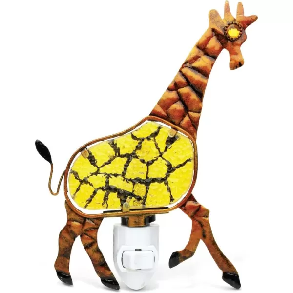 Puzzled Giraffe Handcraft Art Glass and Metal Decorative Night Light Home Dcor  Animals Collection  Elegant Unique Gift and Useful Souvenir  Item 9615