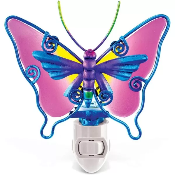 Puzzled Glass Art Night Light Plug in Decorative Socket Lamp Manual On ampamp Off Portable Light for Stairway Bedroom Bathroom Nursery Home Accessory ampamp Kitchen Decor  Butterfly