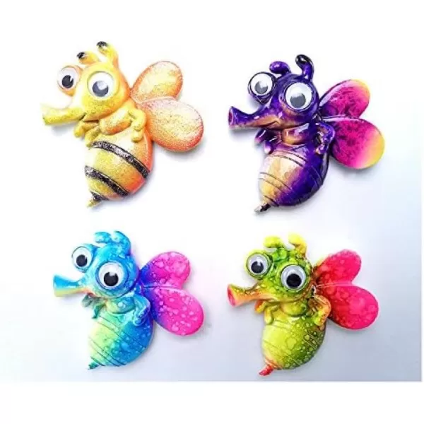 Puzzled Honeybee Refrigerator Bobble Eye Magnet Set of 4