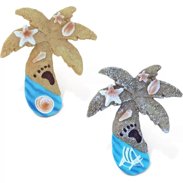Puzzled Palm Tree Refrigerator Blue Wave Magnet  Beach Theme  Set of 2  Unique Affordable Gift and Souvenir  Item 7633
