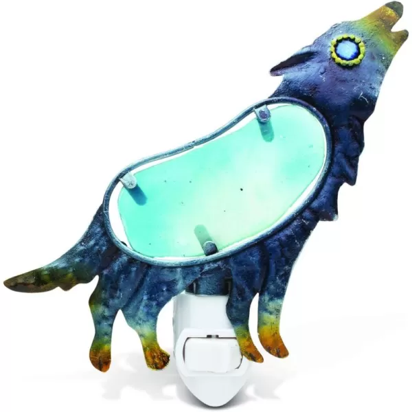 Puzzled Wolf Handcraft Art Glass and Metal Decorative Night Light Home Dcor  Animals Collection  Elegant Unique Gift and Useful Souvenir