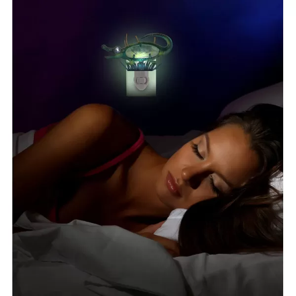 COTA Global Alligator Night Light  Home Dcor Wall Plug in Night Light with Switch Unique Decorative Hand Made Metal ampamp Glass Nightlight  5 Inches