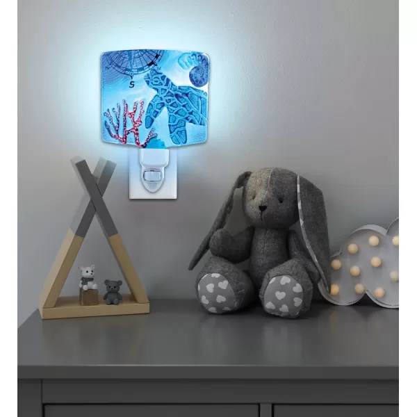 COTA Global Sea Turtle Night Light  Home Dcor Wall Plug in Night Light with Switch Unique Decorative Hand Made Glass Dcor Nightlight  6 Inches
