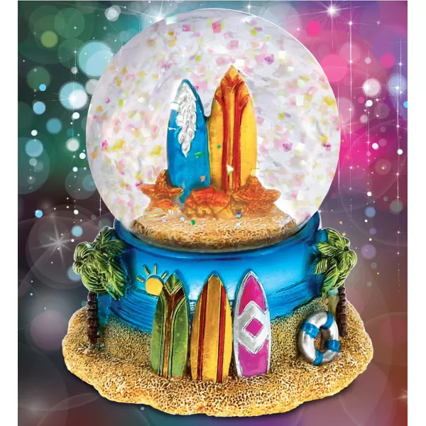 CoTa Global Cool Summer Surf Boards Snow Globe  Water Globe Figurine with Sparkling Glitter Collectible Novelty Ornament for Home Decor for Birthdays Holiday and Valentines  65mm