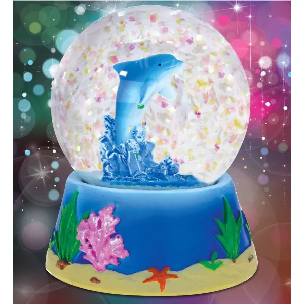 CoTa Global Dolphin Snow Globe  Sparkly Water Globe Figurine with Sparkling Glitter Collectible Novelty Ornament for Home Decor for Birthdays Christmas and Valentines Day  65mm