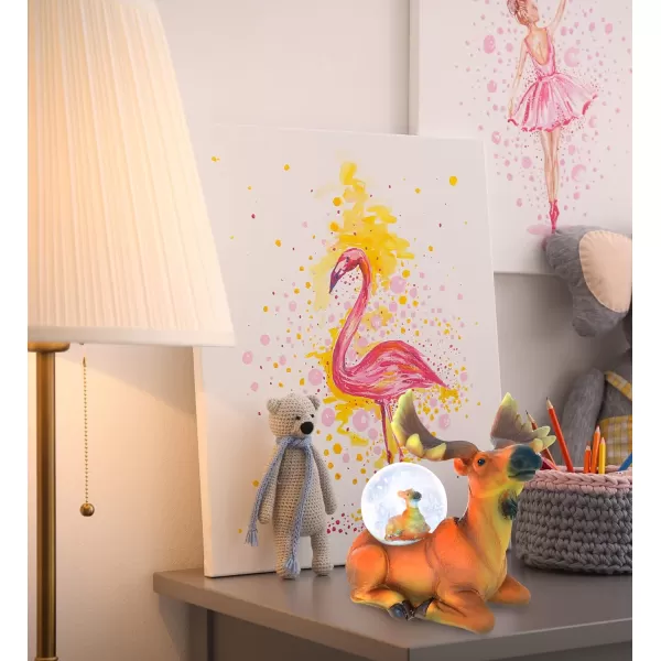 CoTa Global Giraffe Snow Globe Decor  Beautiful Snow Globe Decorations with Giraffe Figurine Collectible Snow Globes Perfect Giraffe Decor for Home Office Space Figurine Shelf or Desk  45mmOrange Moose