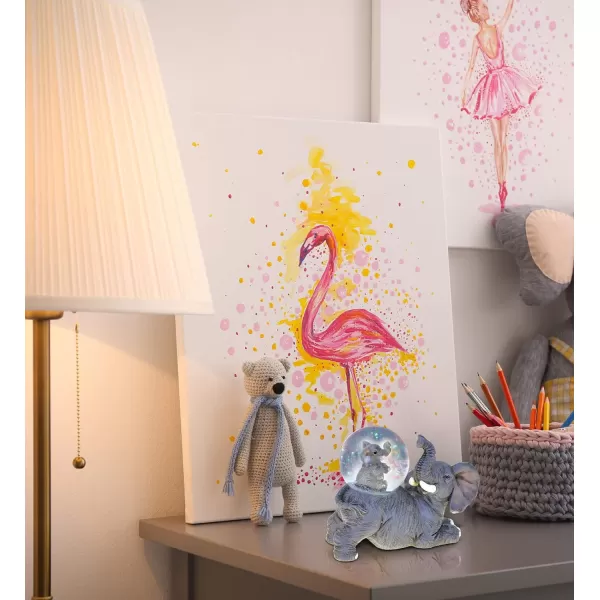 CoTa Global Giraffe Snow Globe Decor  Beautiful Snow Globe Decorations with Giraffe Figurine Collectible Snow Globes Perfect Giraffe Decor for Home Office Space Figurine Shelf or Desk  45mmGrey Elephant