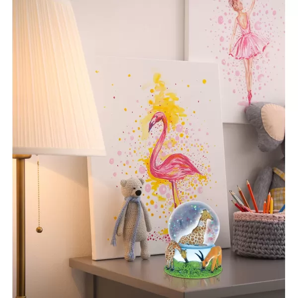 CoTa Global Giraffe Snow Globe  Sparkly Water Globe Figurine with Sparkling Glitter Collectible Novelty Ornament for Home Decor for Birthdays Christmas and Valentines Day  65mm