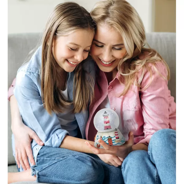 CoTa Global Lighthouse Stone Snow Globe  Sparkly Water Globe Figurine with Sparkling Glitter Collectible Novelty Ornament for Home Decor for Birthdays Christmas and Valentines Day