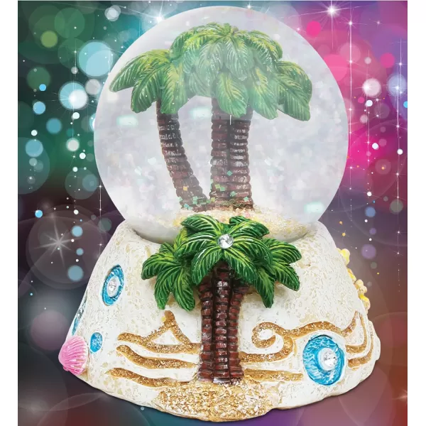 CoTa Global Palm Tree Stone Snow Globe  Sparkly Water Globe Figurine with Sparkling Glitter Collectible Novelty Ornament for Home Decor for Birthdays Christmas and Valentines Day
