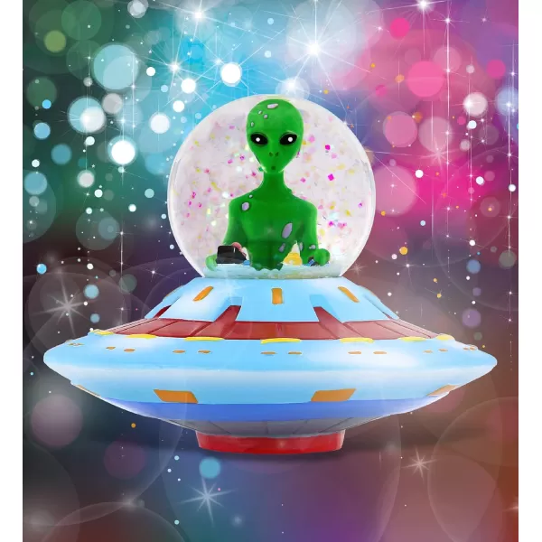 CoTa Global Penguin Snow Globe  Magical Rainbow Water Globe Figurine with Sparkling Glitter Collectible Novelty Ornament for Home Decor for Birthdays Christmas and Valentine  45mmGreen Alien