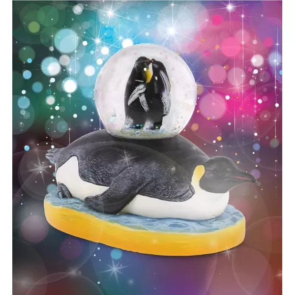 CoTa Global Penguin Snow Globe  Magical Rainbow Water Globe Figurine with Sparkling Glitter Collectible Novelty Ornament for Home Decor for Birthdays Christmas and Valentine  45mmBlack Penguin