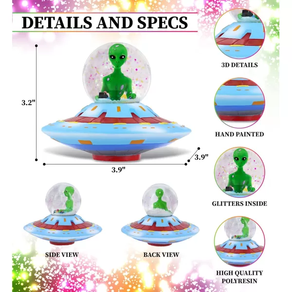 CoTa Global Penguin Snow Globe  Magical Rainbow Water Globe Figurine with Sparkling Glitter Collectible Novelty Ornament for Home Decor for Birthdays Christmas and Valentine  45mmGreen Alien