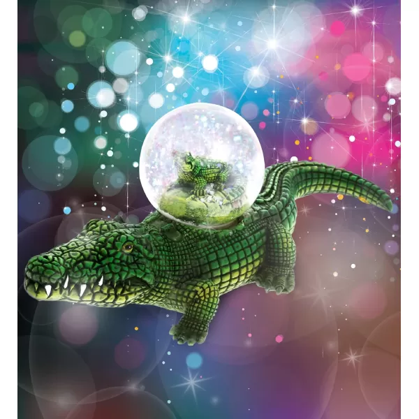 CoTa Global Penguin Snow Globe  Magical Rainbow Water Globe Figurine with Sparkling Glitter Collectible Novelty Ornament for Home Decor for Birthdays Christmas and Valentine  45mmGreen Alligator