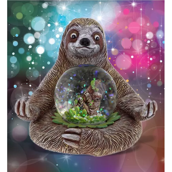 CoTa Global Penguin Snow Globe  Magical Rainbow Water Globe Figurine with Sparkling Glitter Collectible Novelty Ornament for Home Decor for Birthdays Christmas and Valentine  45mmBrown Sloth