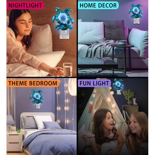 CoTa Global Sea Turtle Night Light  Home Dcor Wall Plug in Night Light with Switch Unique Decorative Hand Made Metal ampamp Glass Nightlight for Bathroom Nursery Hallway Kitchen Bedroom  65 Inch