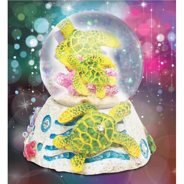 CoTa Global Sea Turtle Stone Snow Globe  Sparkly Water Globe Figurine with Sparkling Glitter Collectible Novelty Ornament for Home Decor for Birthdays Christmas and Valentines Day