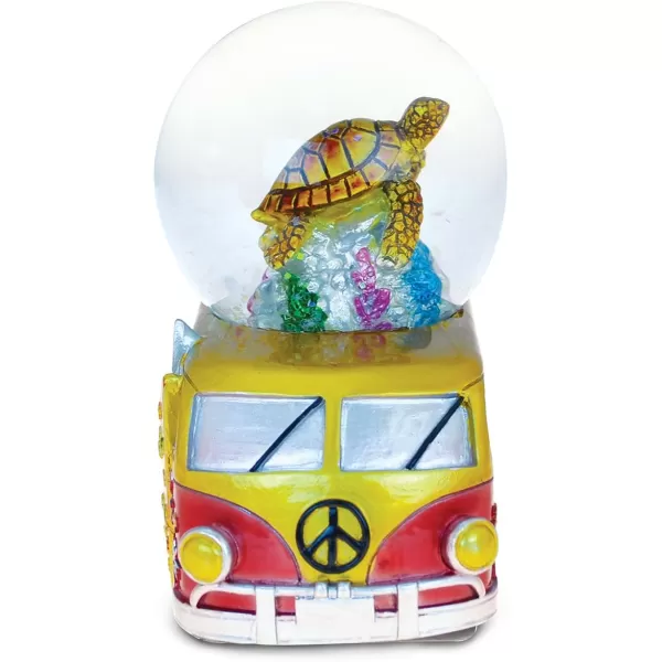 CoTa Global Van with Sea Turtle Snow Globe  Water Globe Figurine with Sparkling Glitter Collectible Novelty Ornament for Home Decor for Birthdays Christmas and Valentines Day  65mm