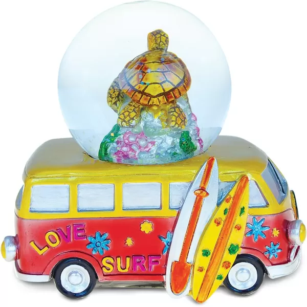CoTa Global Van with Sea Turtle Snow Globe  Water Globe Figurine with Sparkling Glitter Collectible Novelty Ornament for Home Decor for Birthdays Christmas and Valentines Day  65mm