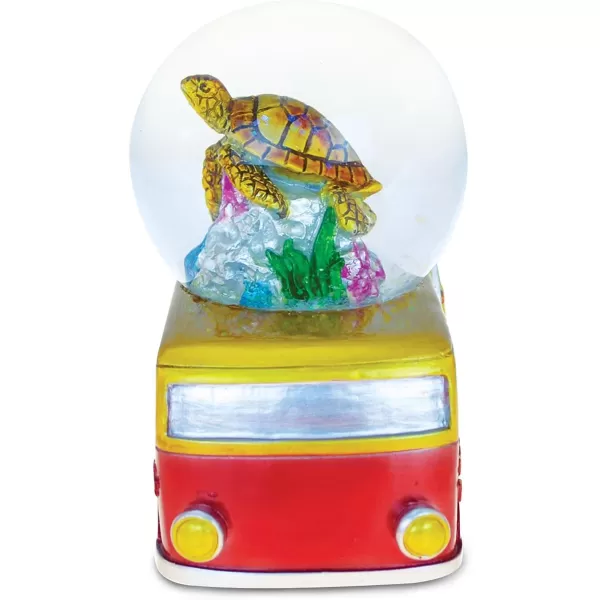 CoTa Global Van with Sea Turtle Snow Globe  Water Globe Figurine with Sparkling Glitter Collectible Novelty Ornament for Home Decor for Birthdays Christmas and Valentines Day  65mm