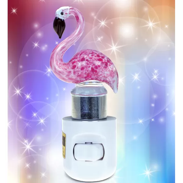 Cota Global Flamingo Night Light  Decorative Night Lights Plug Into Wall with Switch Unique Handmade Glass LED Night Light For Kids and Adults Light for Bedroom Bathroom Nursery Hallway  5 Inch