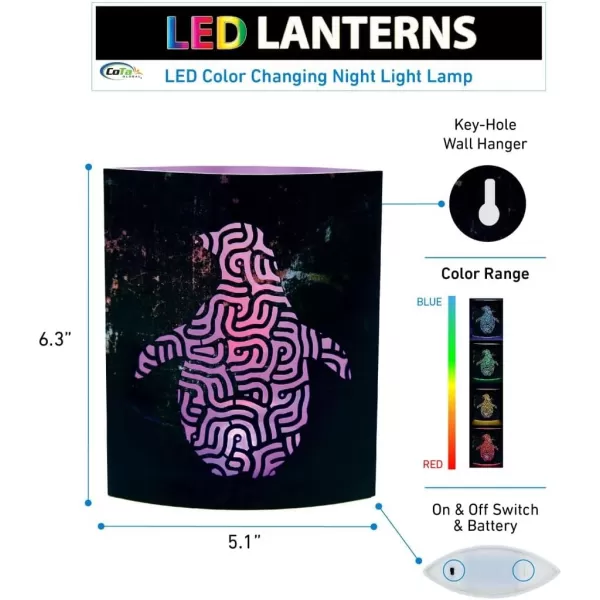 Puzzled COTA Global LED Lantern Penguin  51 inch x 63 inch  Multicolor  Item 9683