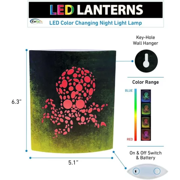 Puzzled COTA Global LED Lantern Surfs Up  51 inch x 63 inch  Multicolor  Item 9691BlackGreen Octopus