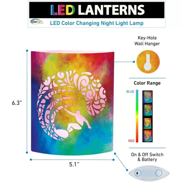Puzzled COTA Global LED Lantern Surfs Up  51 inch x 63 inch  Multicolor  Item 9691Colorful Surf Up
