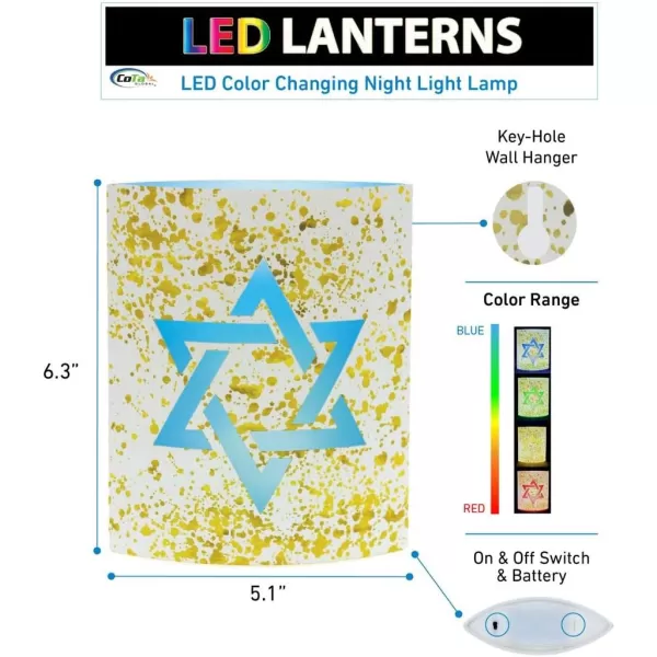 Puzzled COTA Global LED Lantern Surfs Up  51 inch x 63 inch  Multicolor  Item 9691WhiteGold Star of David