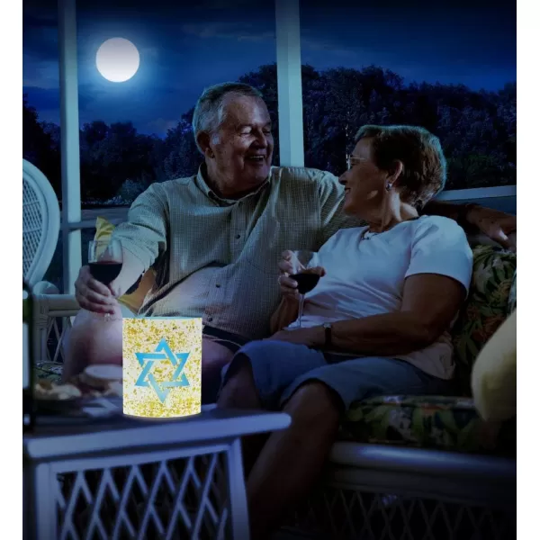 Puzzled COTA Global LED Lantern Surfs Up  51 inch x 63 inch  Multicolor  Item 9691WhiteGold Star of David